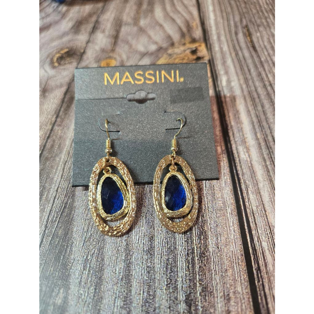 Women's Massini Earrings Blue Gold One Size